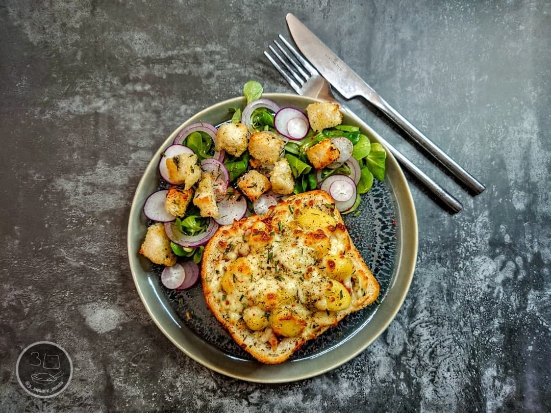 Gnocchi Stuffed Tiger Bread Boat