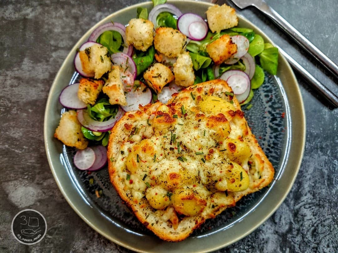 Gnocchi Stuffed Tiger Bread Boat