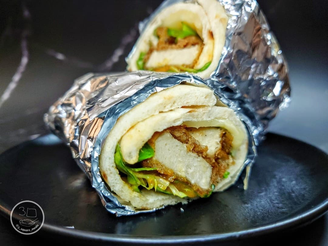 Easy Vegetarian Katsu Naan Wrap