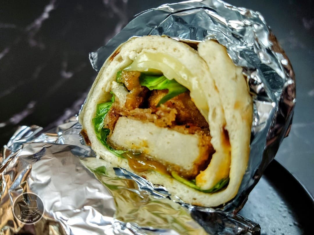 Easy Vegetarian Katsu Naan Wrap