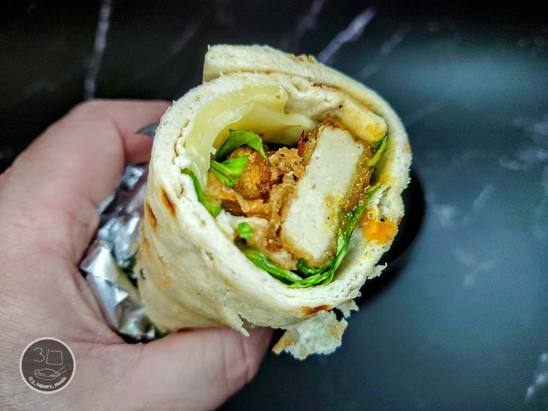 Easy Vegetarian Katsu Naan Wrap
