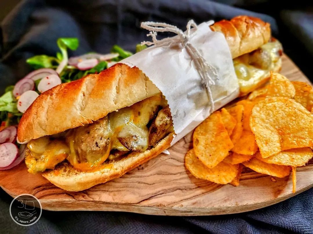 Sausage Cheese and Mustard Deli Baguette