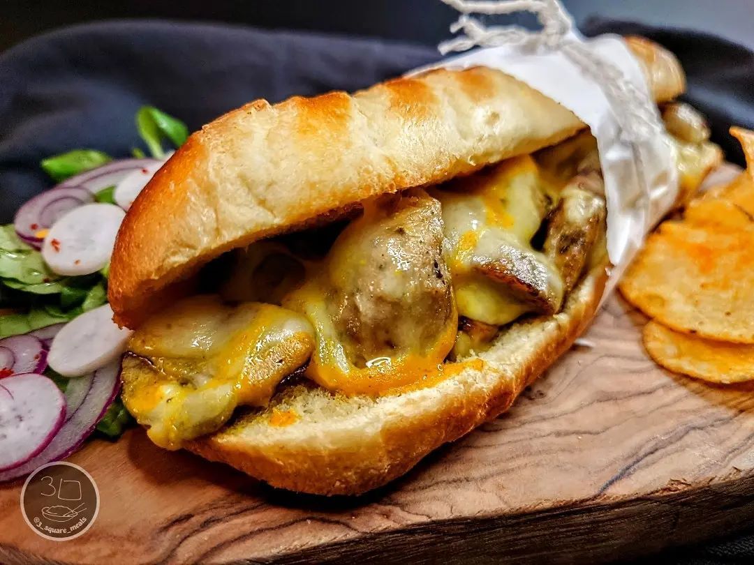 Sausage Cheese and Mustard Deli Baguette