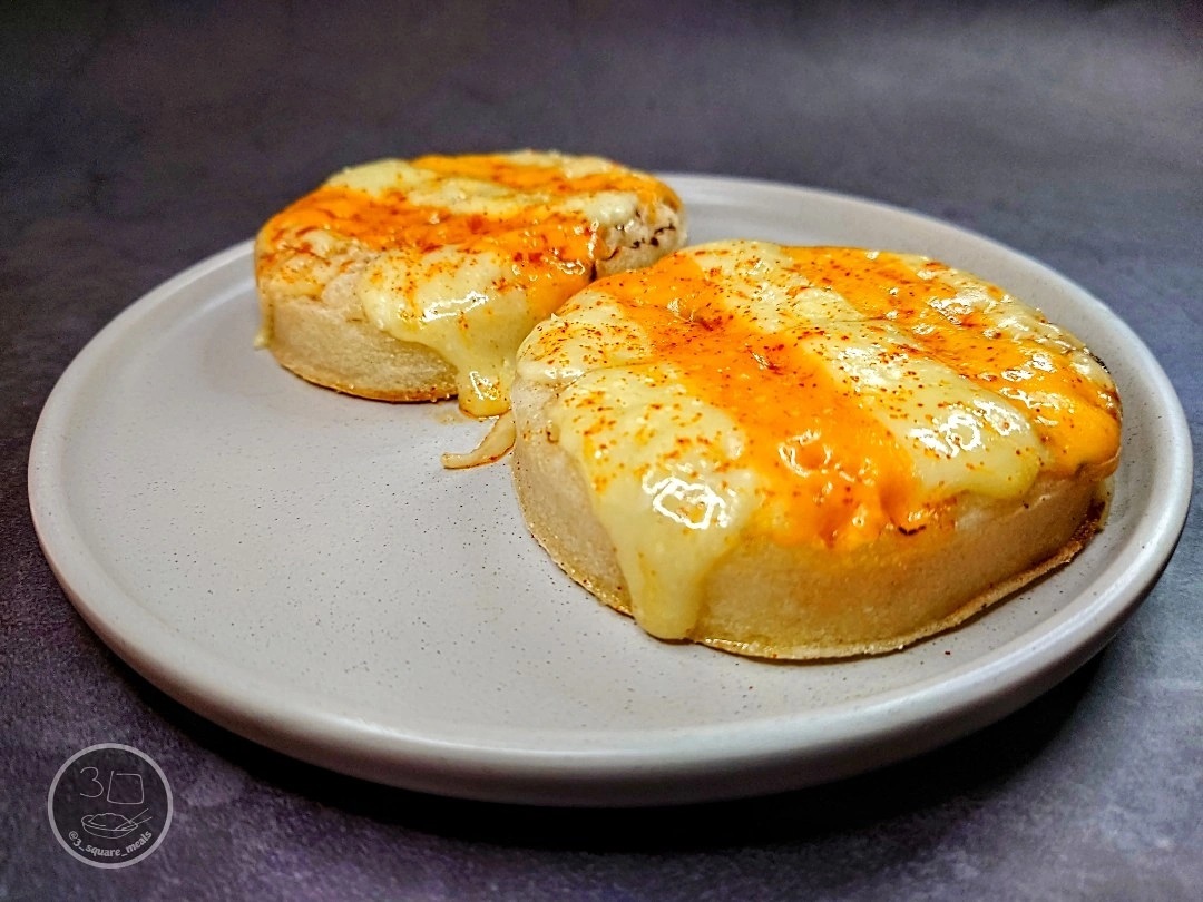 Grilled Crumpets with Five Counties Cheese and Spices