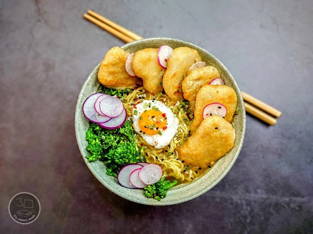 Air-Fried Quorn Nuggets with Ramen Bowl