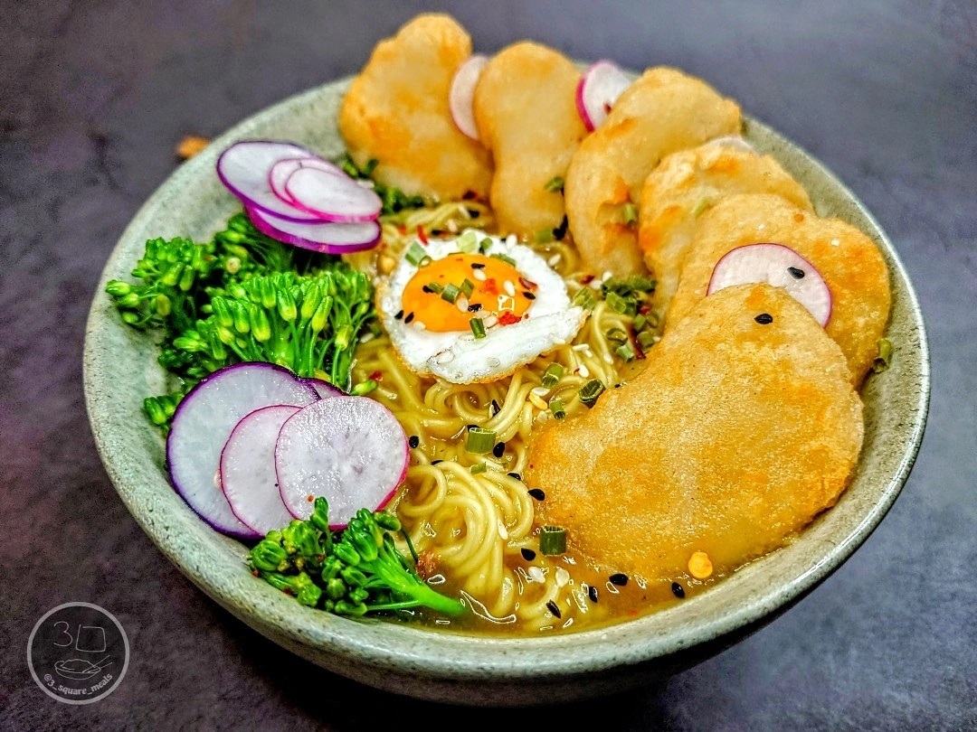 Air-Fried Quorn Nuggets with Ramen Bowl