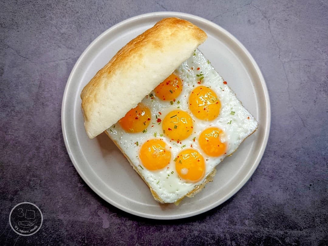 Square Egg Sandwich for Breakfast