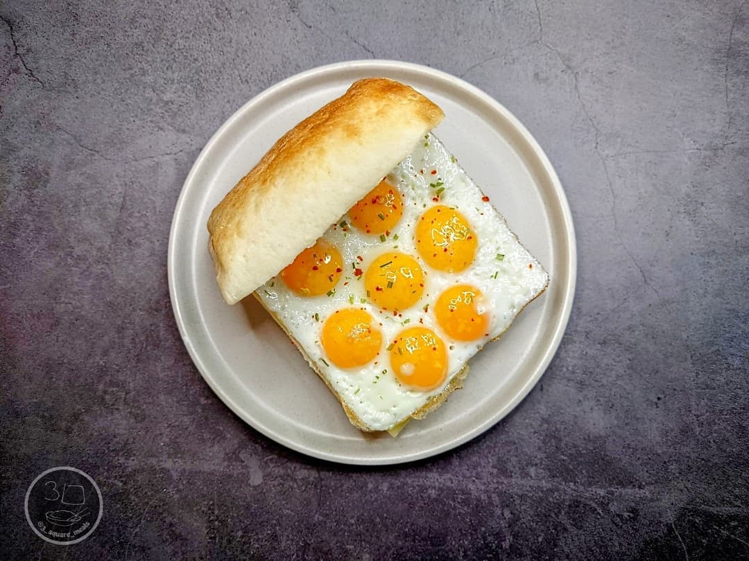 Square Egg Sandwich for Breakfast