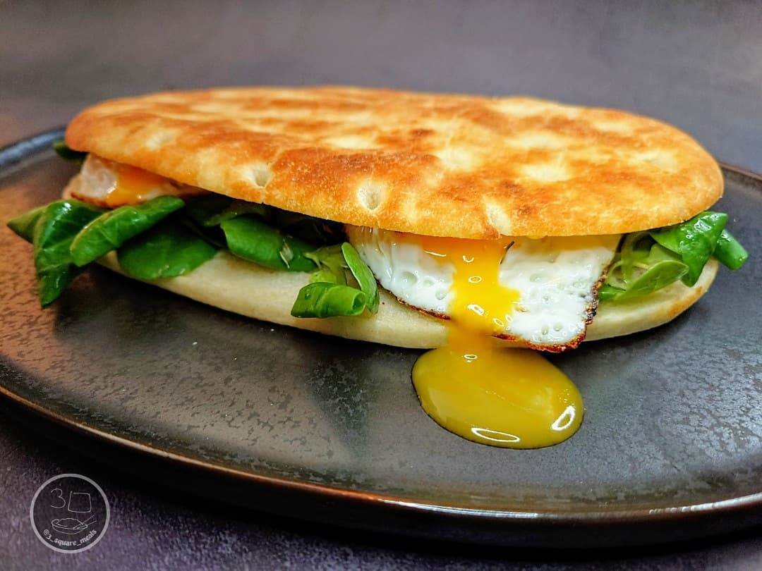 Fried Egg Focaccia Breakfast