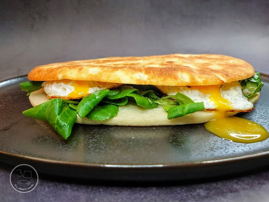 Fried Egg Focaccia Breakfast
