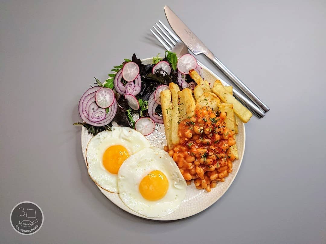 Egg, Chips, and Beans