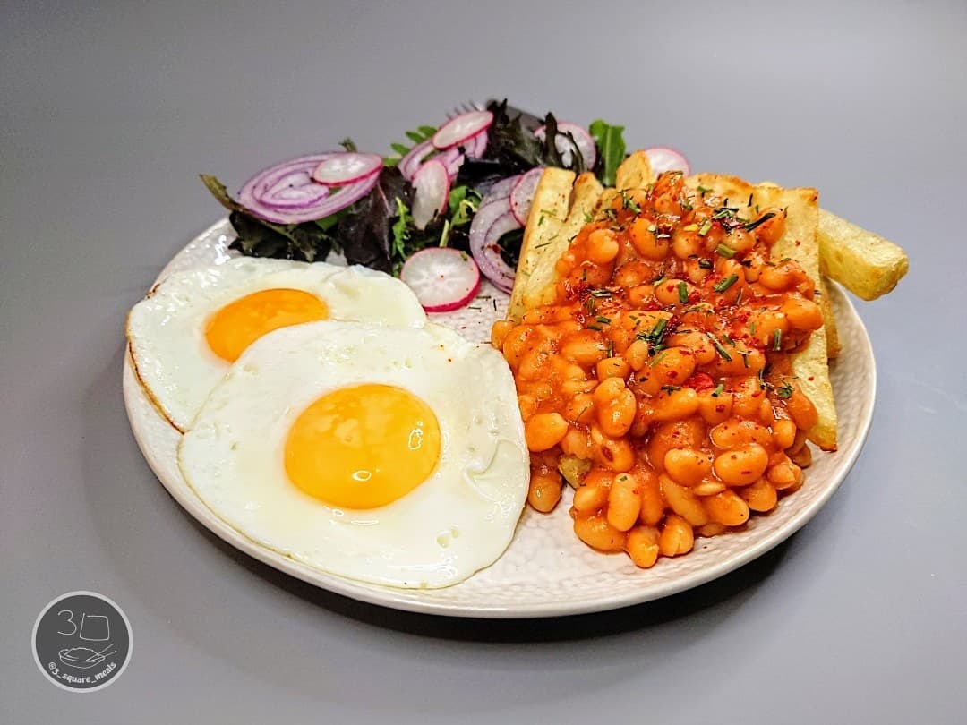 Egg, Chips, and Beans