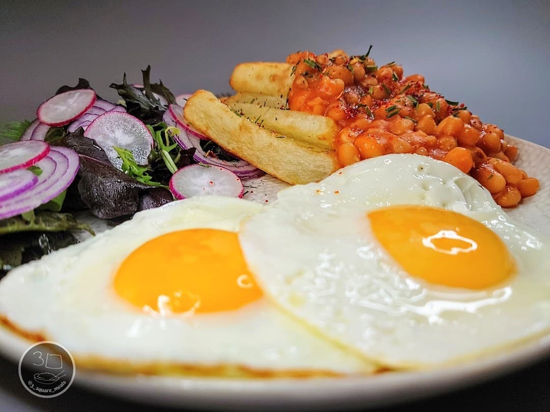 Egg, Chips, and Beans