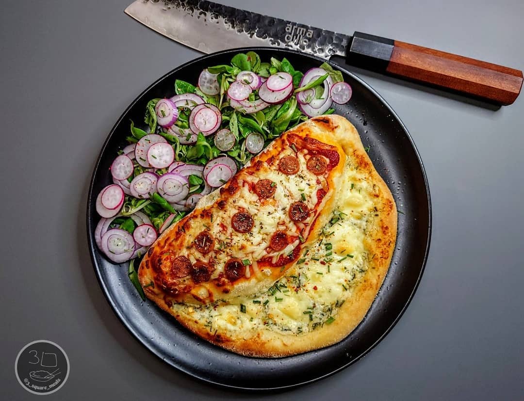 Creamy Tarragon Meat-Free Calzone with Garlic Bread