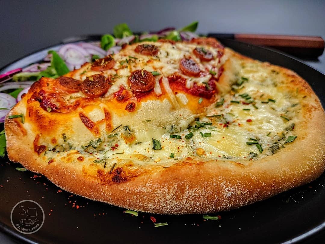 Creamy Tarragon Meat-Free Calzone with Garlic Bread