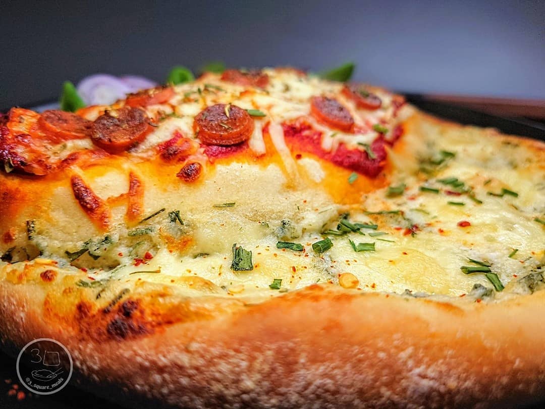 Creamy Tarragon Meat-Free Calzone with Garlic Bread