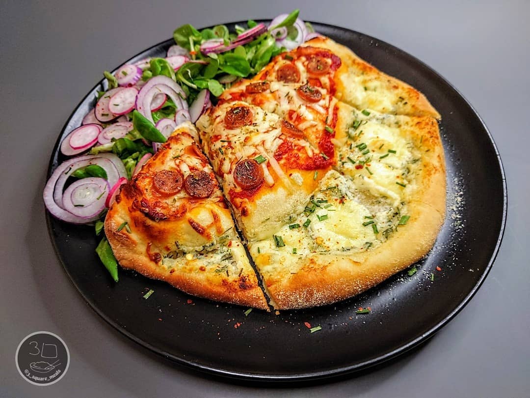 Creamy Tarragon Meat-Free Calzone with Garlic Bread