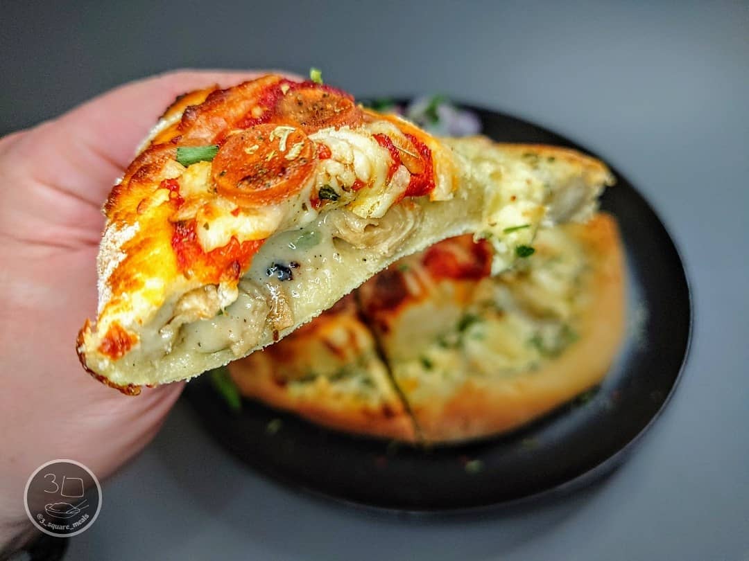 Creamy Tarragon Meat-Free Calzone with Garlic Bread