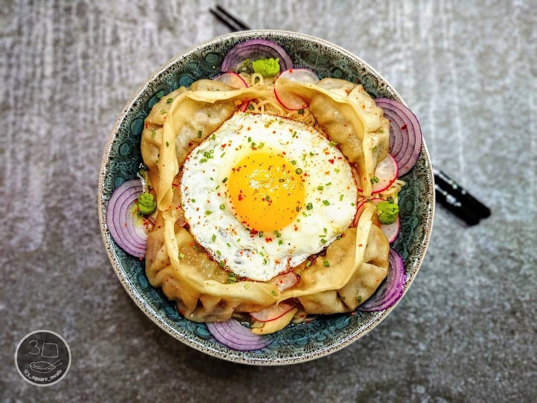 Vegan Teriyaki Gyoza with Ramen Noodles