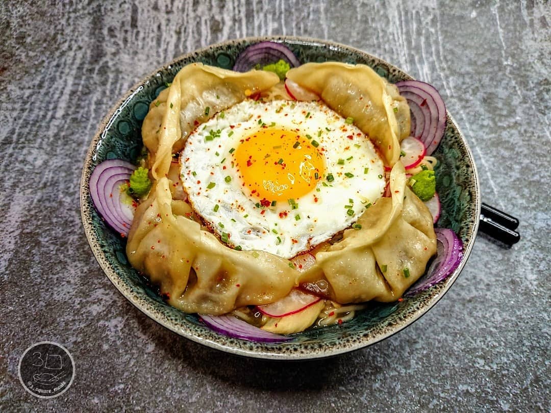Vegan Teriyaki Gyoza with Ramen Noodles