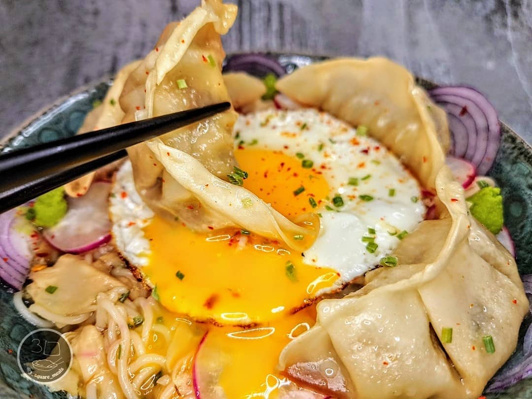 Vegan Teriyaki Gyoza with Ramen Noodles