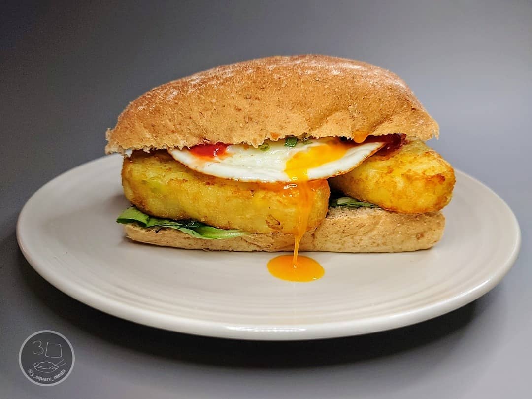 Hash Brown and Egg Butty