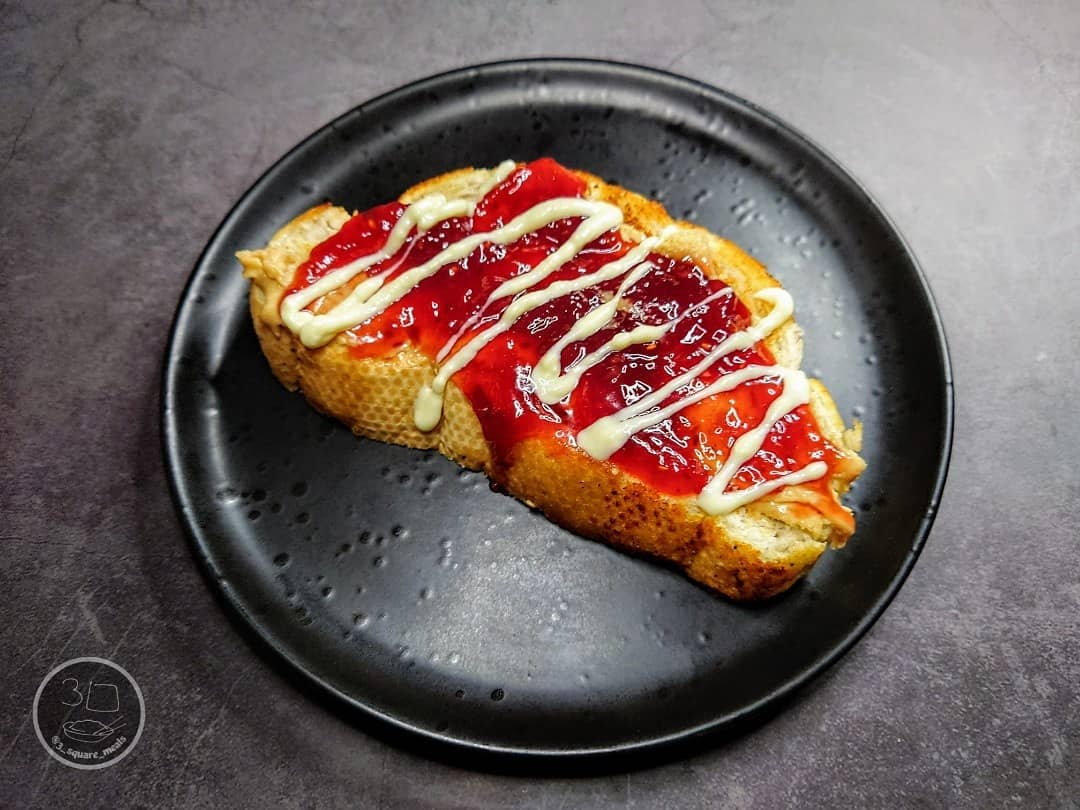 Peanut Butter and Jelly Toast with White Chocolate
