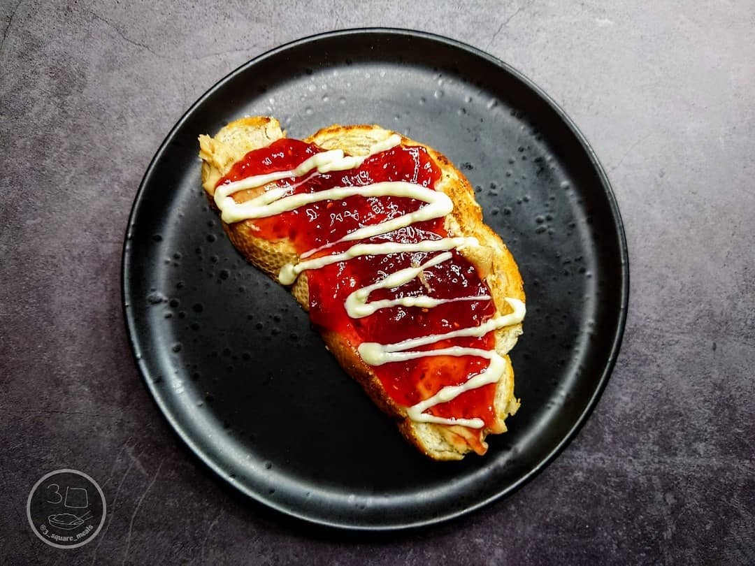 Peanut Butter and Jelly Toast with White Chocolate