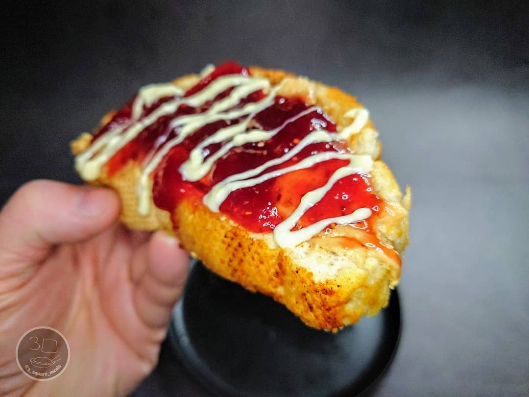 Peanut Butter and Jelly Toast with White Chocolate