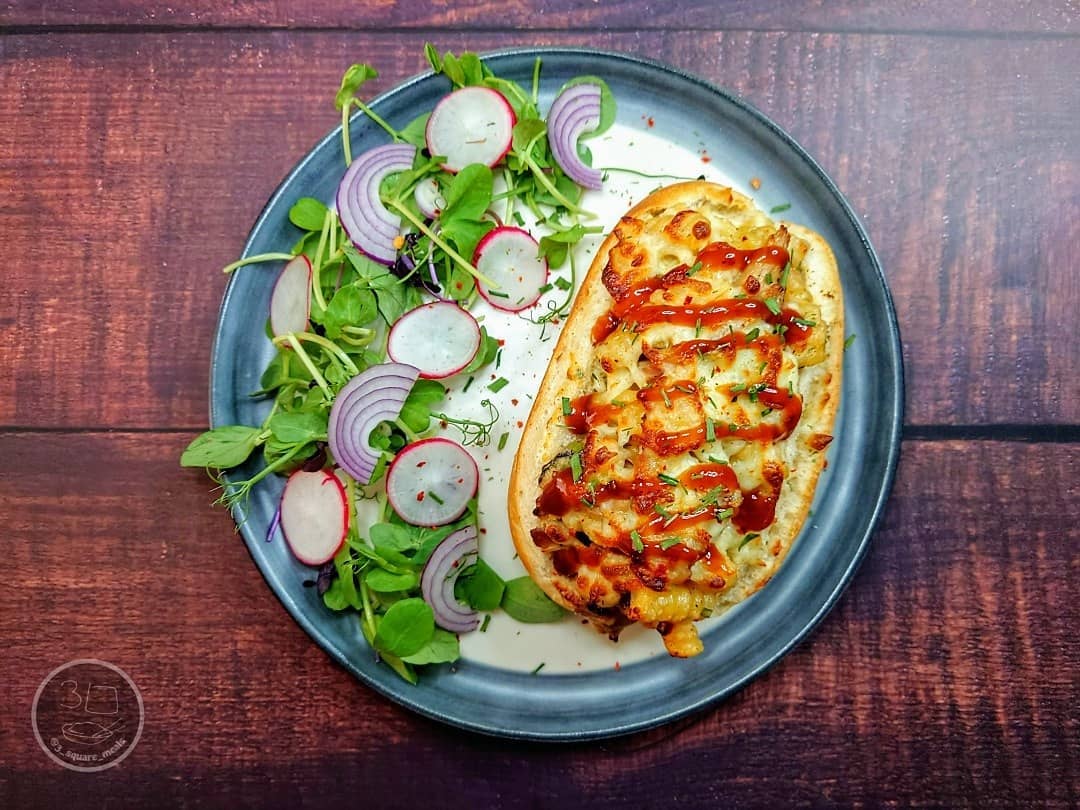 Vegetarian Carbonara Baguette Sandwich
