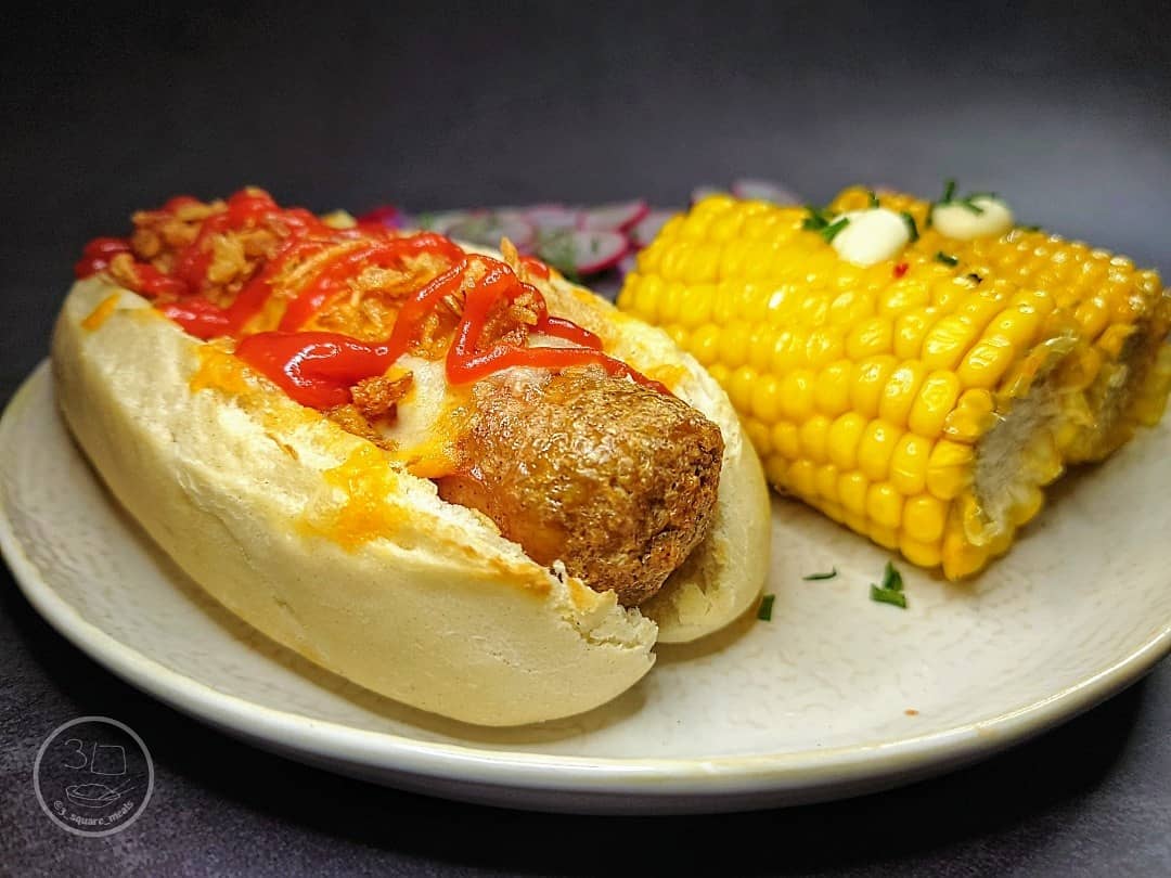 Five Cheese Hot Dog with Corn