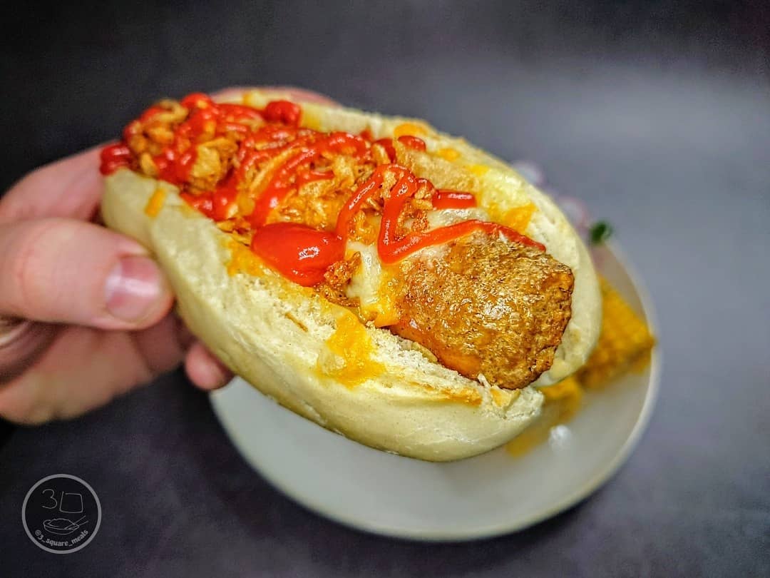 Five Cheese Hot Dog with Corn