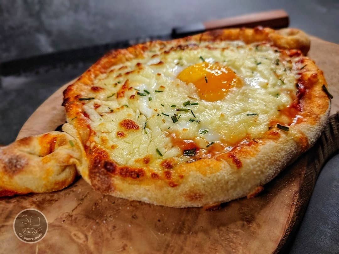 Breakfast Pide Pizza with Egg