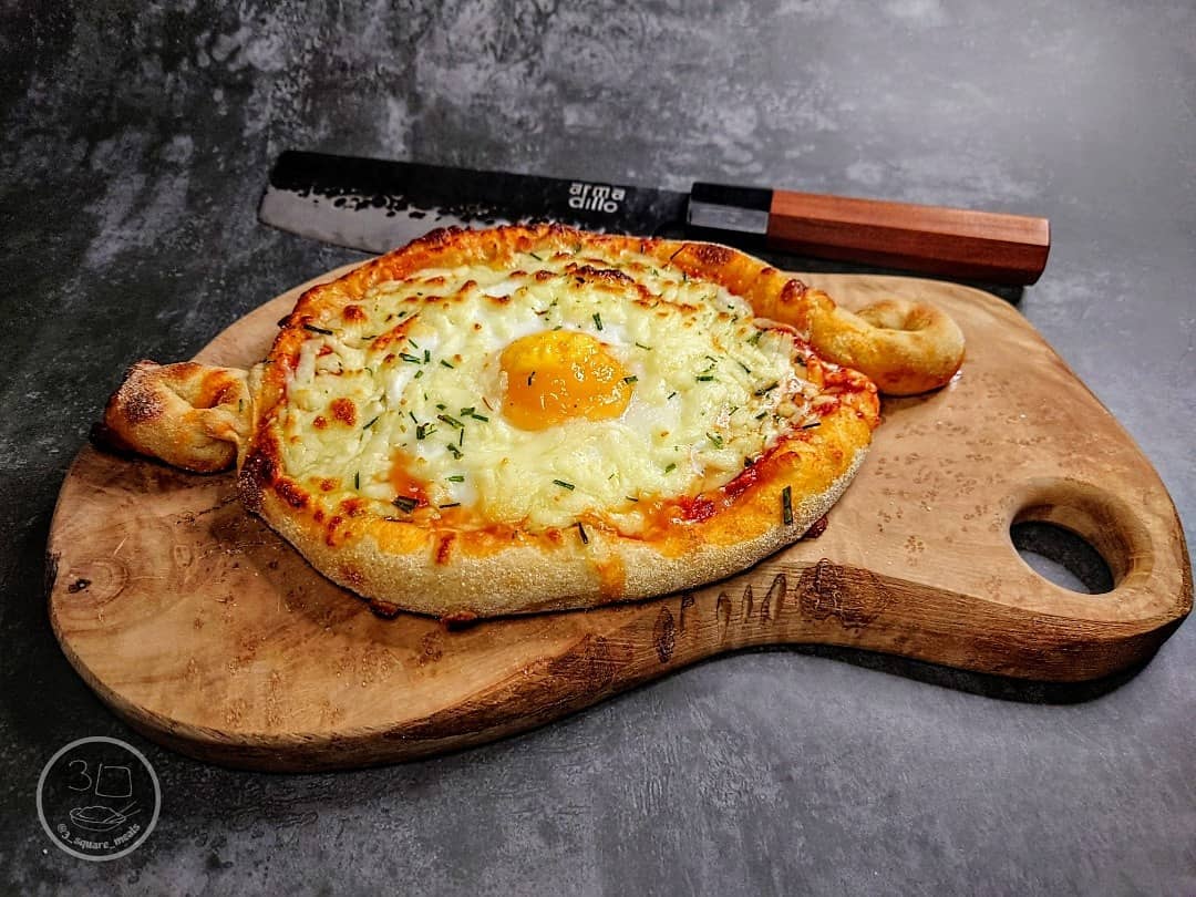 Breakfast Pide Pizza with Egg