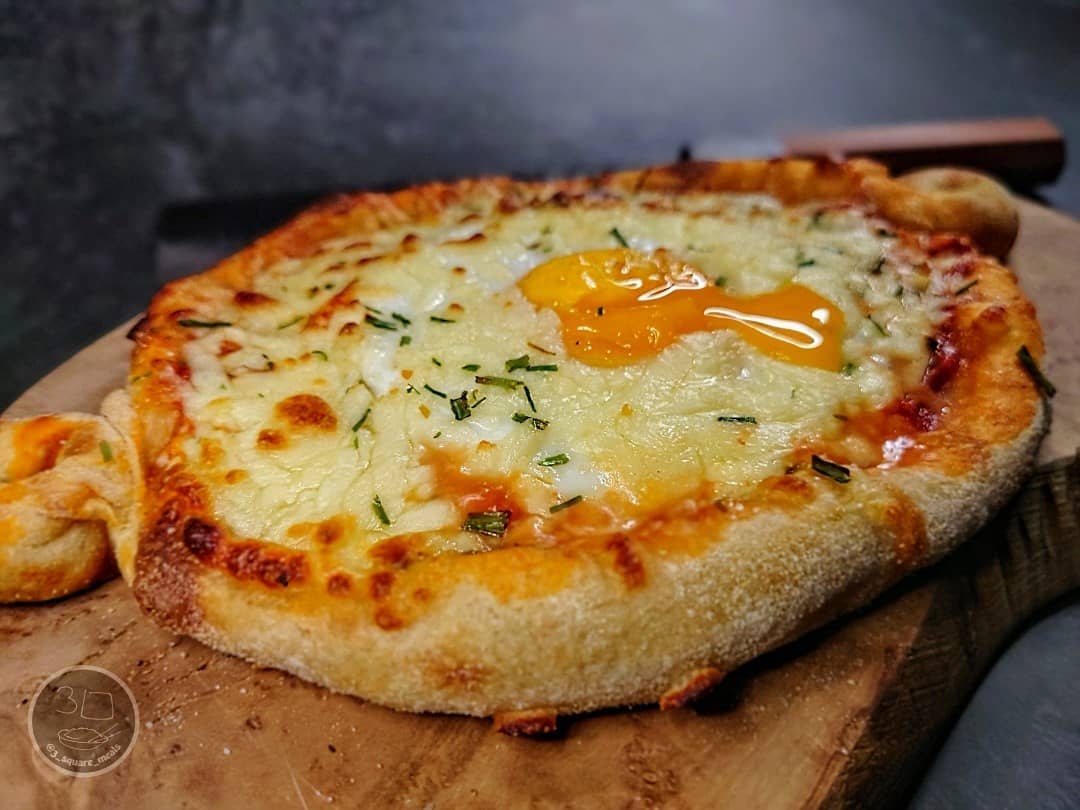 Breakfast Pide Pizza with Egg