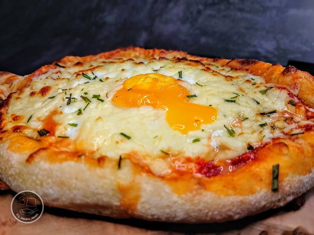 Breakfast Pide Pizza with Egg