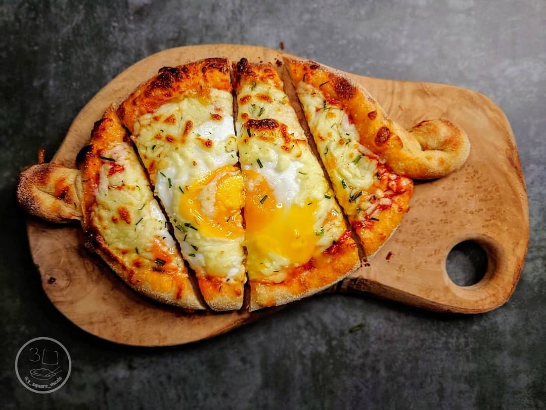 Breakfast Pide Pizza with Egg