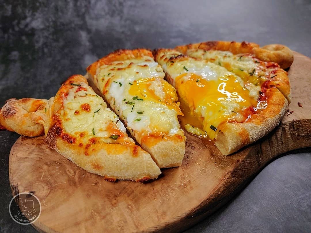 Breakfast Pide Pizza with Egg