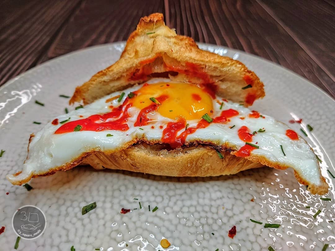 Fried Egg Croissant Breakfast
