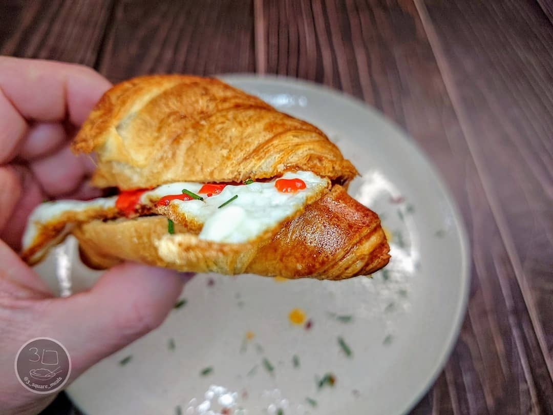 Fried Egg Croissant Breakfast