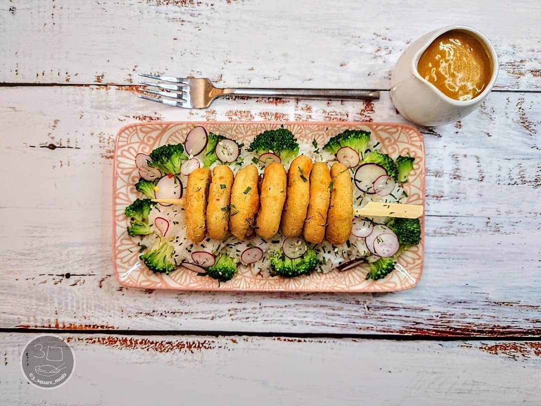 Vegetarian Katsu Nugget Kebab