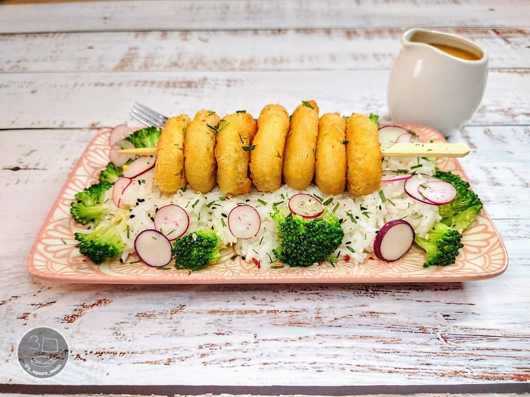 Vegetarian Katsu Nugget Kebab