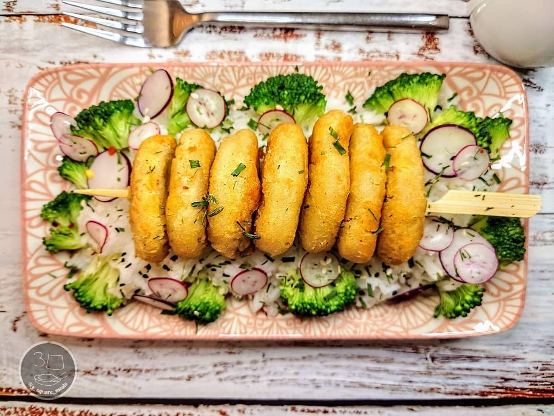 Vegetarian Katsu Nugget Kebab