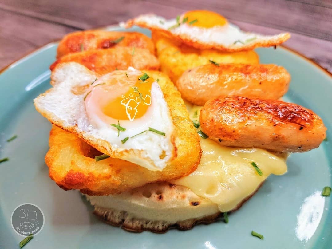 Grilled Giant Crumpet Breakfast Dish
