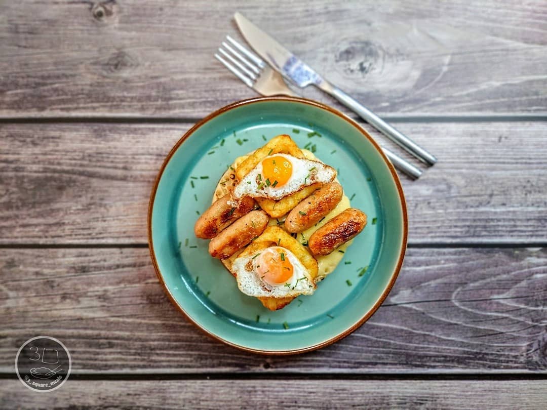 Grilled Giant Crumpet Breakfast Dish