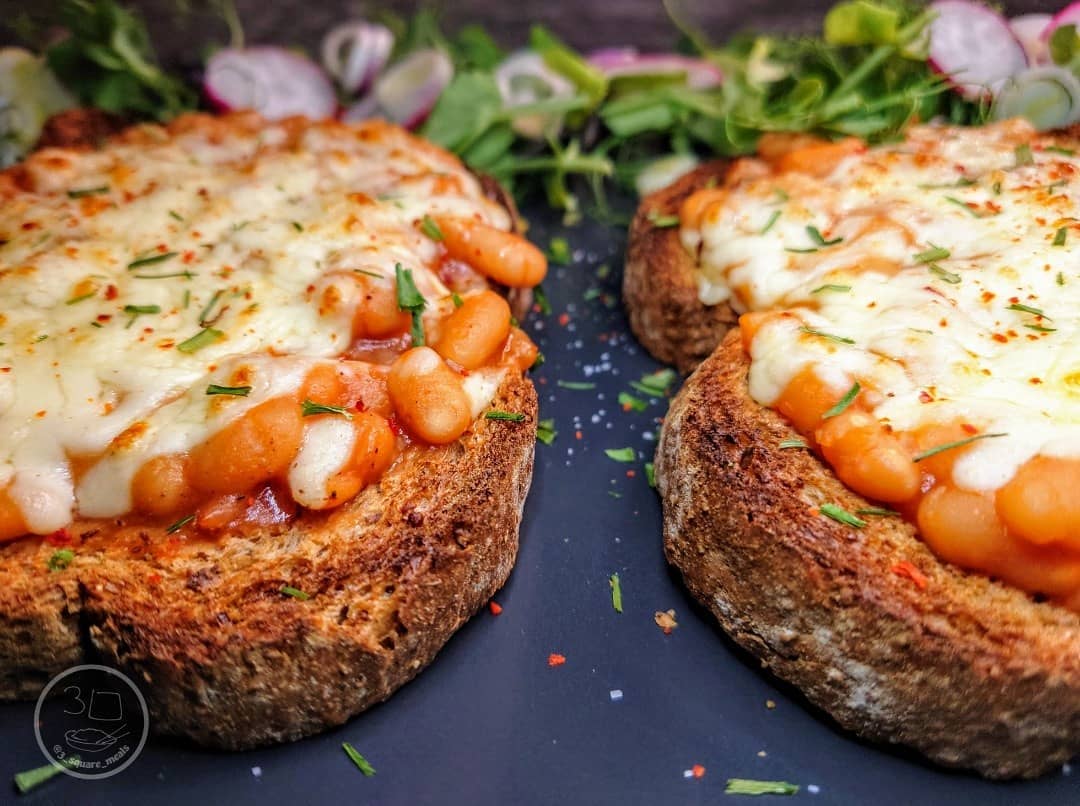 Cheesy Beans on Toast Breakfast