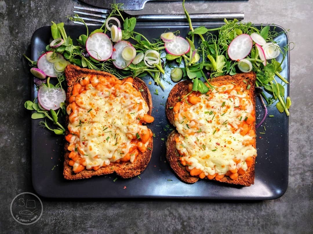 Cheesy Beans on Toast Breakfast