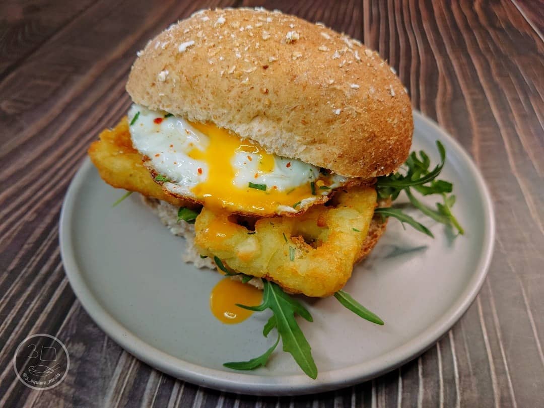 Waffle Hash Brown and Egg Sandwich