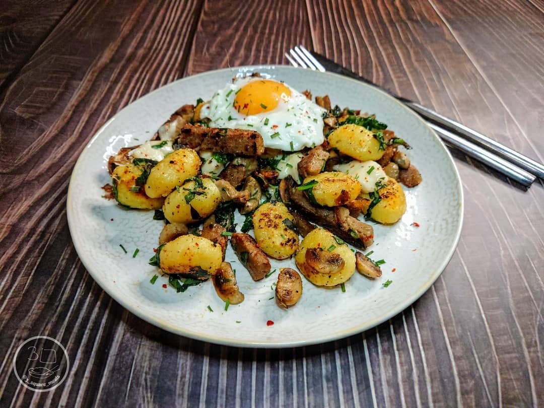 Pan-Fried Lamb-Free Gnocchi Dish