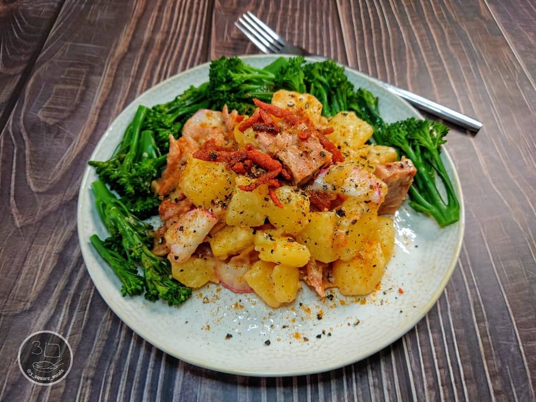 Vegetarian Potato Carbonara Variation